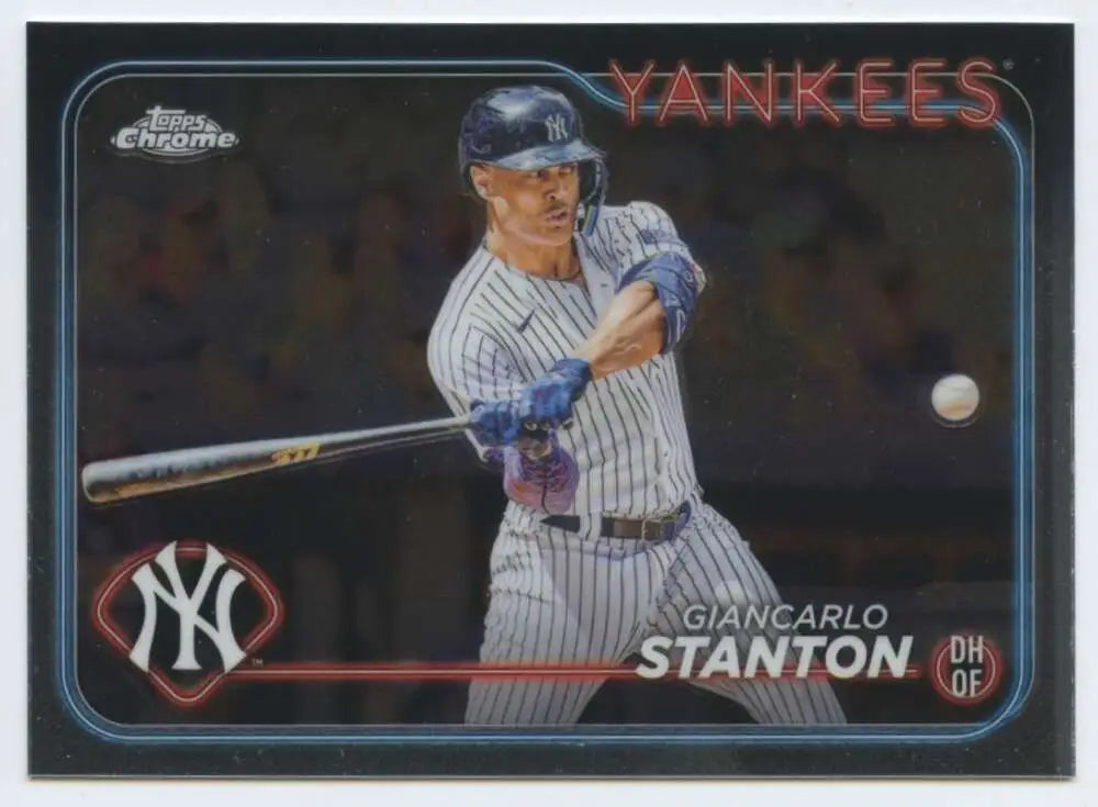 Giancarlo Stanton baseball card featuring New York Yankees player in pinstripes