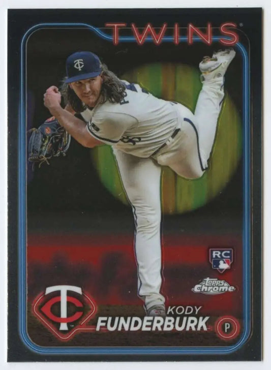 Baseball card of Kody Funderburk delivering pitch for Minnesota Twins