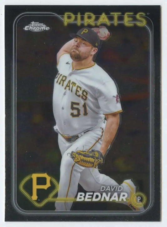 David Bednar Pittsburgh Pirates baseball card in white home uniform, number 51