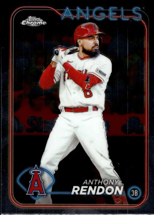 Baseball card of Anthony Rendon in Angels uniform from 2024 Topps Chrome collection