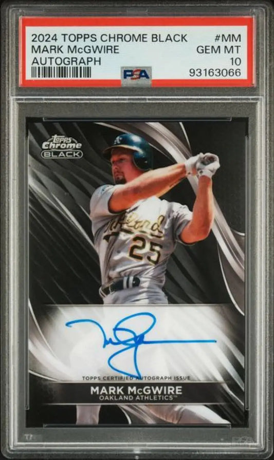 PSA 10 Mark McGwire autographed 2024 Topps Chrome Black Oakland Athletics baseball card