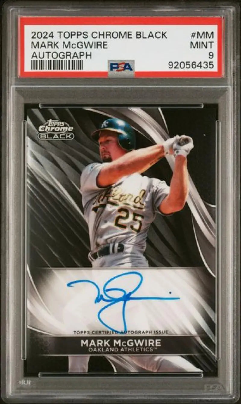 PSA-graded 2024 Topps Chrome Black Mark McGwire autograph Oakland Athletics baseball card