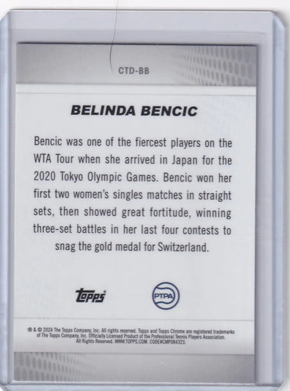 Trading card featuring Belinda Bencic’s Olympic performance from Topps Chrome Captured