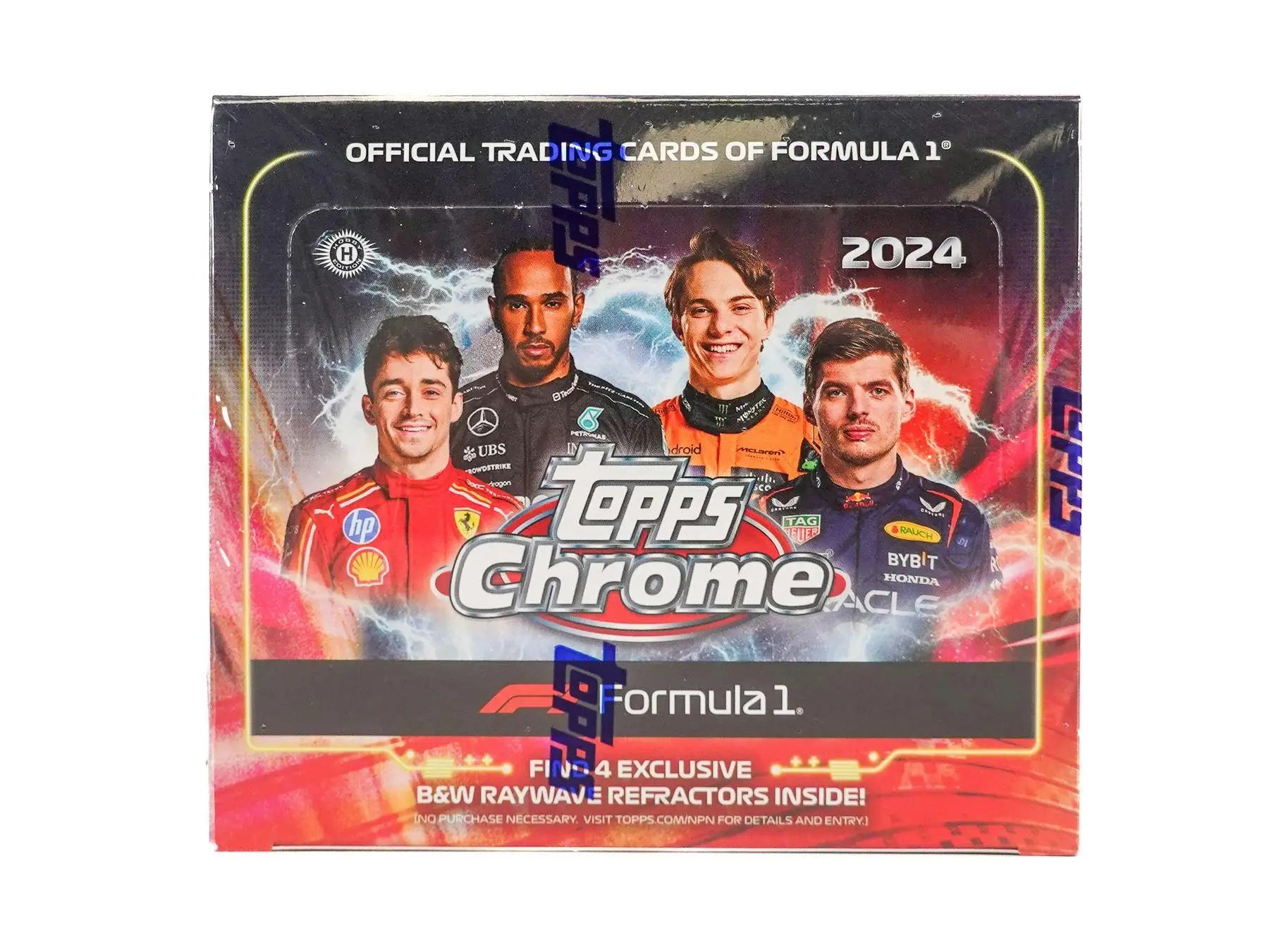 2024 Topps Chrome F1 Qualifying Lap Hobby Box featuring racing drivers and refractor parallel