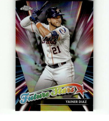 Baseball card of Yainer Diaz in batting stance for Houston Astros Future Stars series