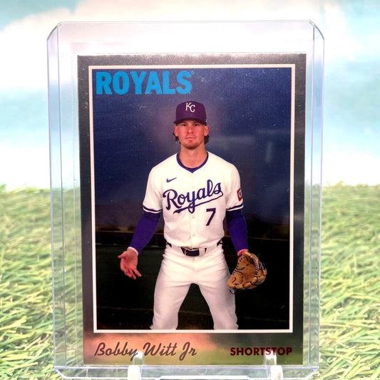 Bobby Witt Jr. baseball card from 2024 Topps Chrome Lids Mitchell & Ness Exclusive