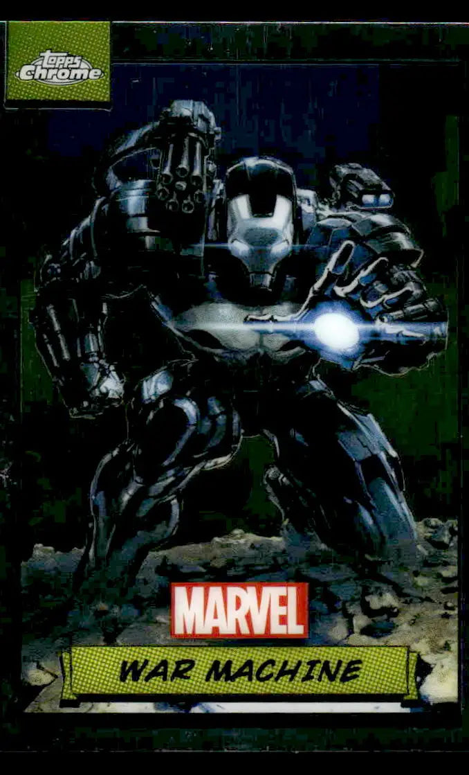 War Machine trading card from 2024 Topps Chrome Marvel #100 collectibles series