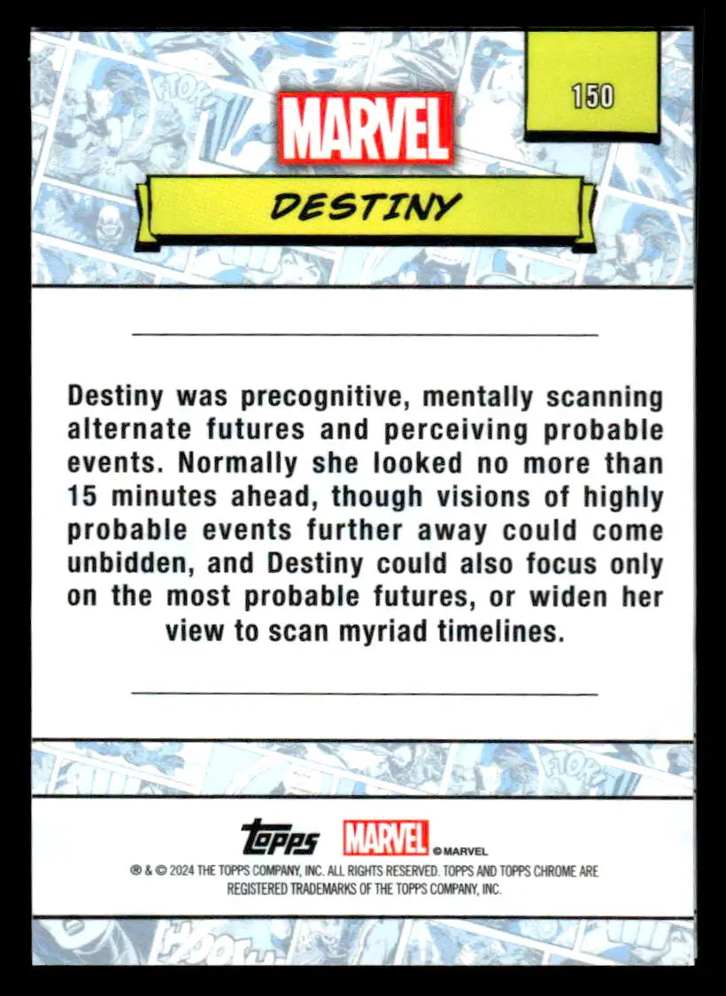 Marvel Destiny trading card featuring Sentry from 2024 Topps Chrome Marvel set