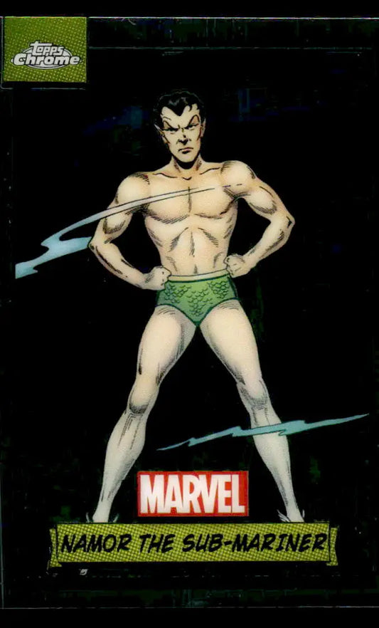 Namor the Sub-Mariner trading card from 2024 Topps Chrome Marvel collection