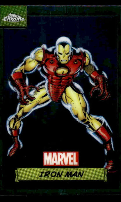 Iron Man comic card from 2024 Topps Chrome Marvel #13 collectible series