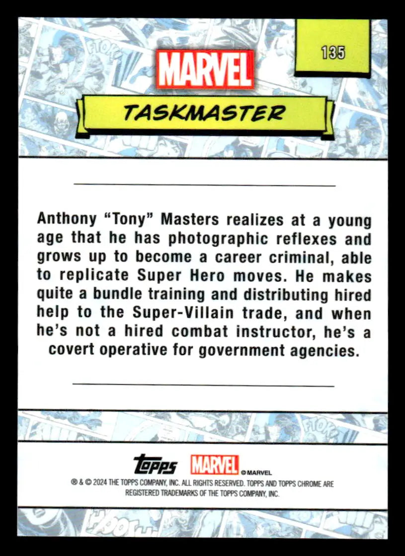 Taskmaster Marvel card from 2024 Topps Chrome Marvel #135 collectible series