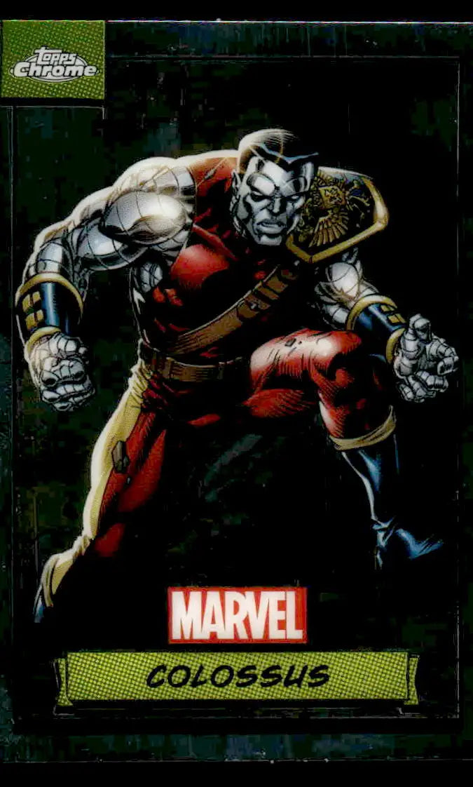 Colossus Marvel trading card from 2024 Topps Chrome set showcasing impressive artwork