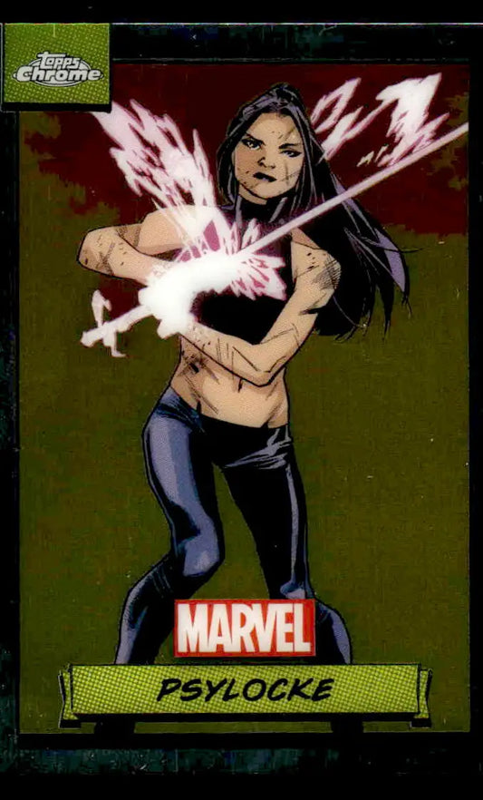 Psylocke Marvel trading card from 2024 Topps Chrome Marvel #52 collection