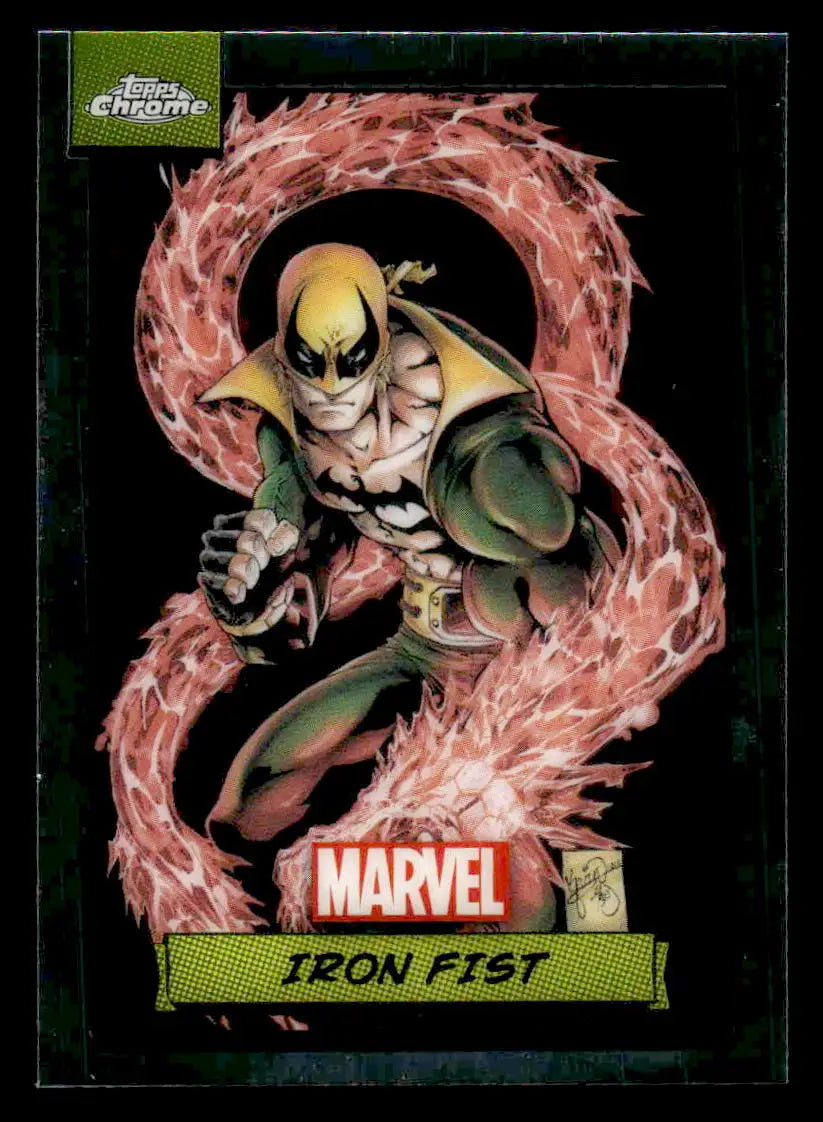 Iron Fist comic card from 2024 Topps Chrome Marvel #55 collectible series