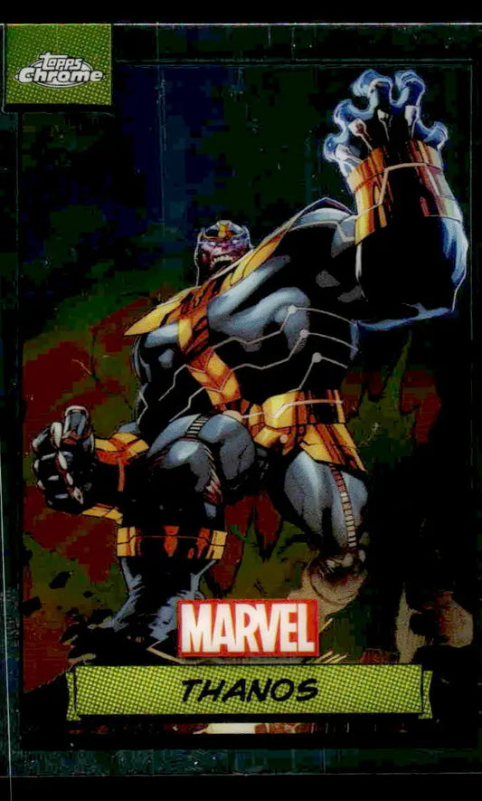 Thanos Marvel trading card from 2024 Topps Chrome Marvel #72 collectible series