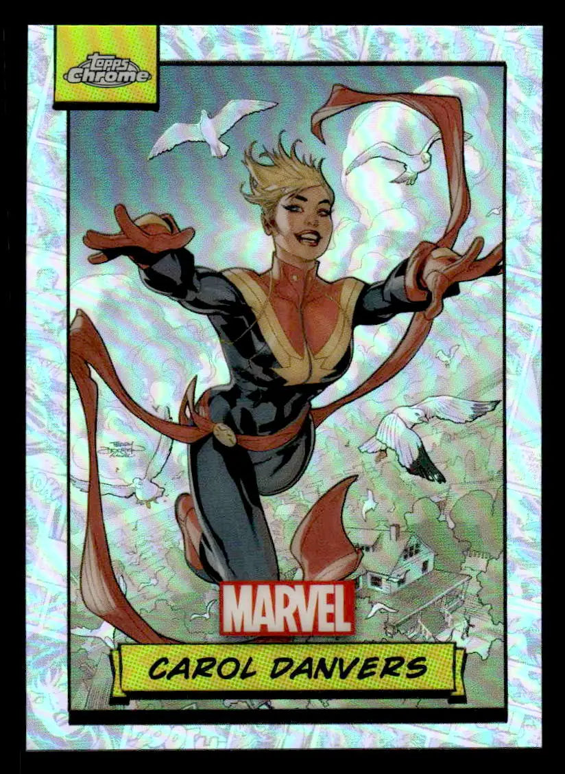 2024 Topps Chrome Marvel #76 Carol Danvers Refractor trading card image