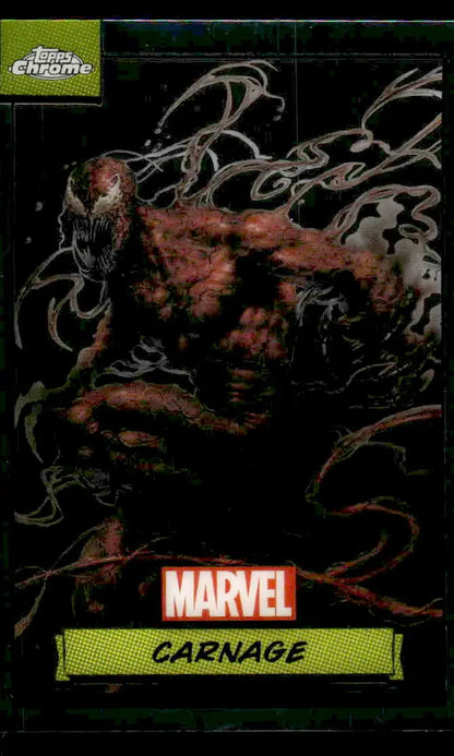 2024 Topps Chrome Marvel #77 Carnage trading card showcasing the iconic villain design