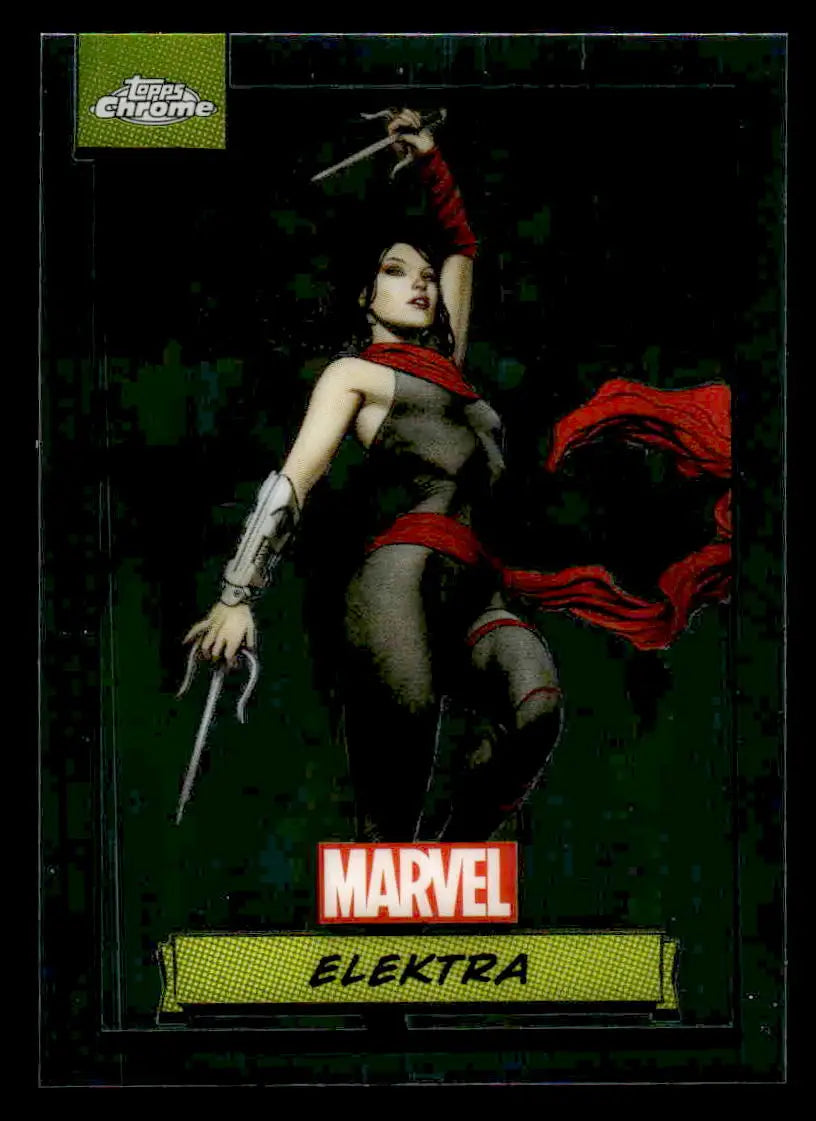 Elektra Marvel trading card from 2024 Topps Chrome Marvel #79 collectible series