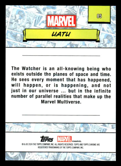 2024 Topps Chrome Marvel #85 Uatu trading card featuring the iconic Watcher character