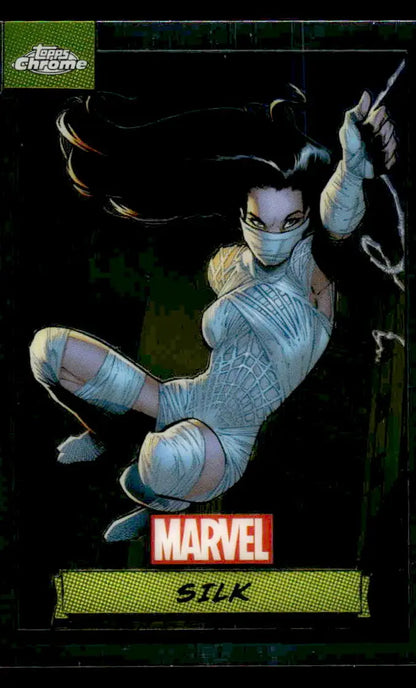 Silk comic card from 2024 Topps Chrome Marvel #9 featuring vibrant artwork and design