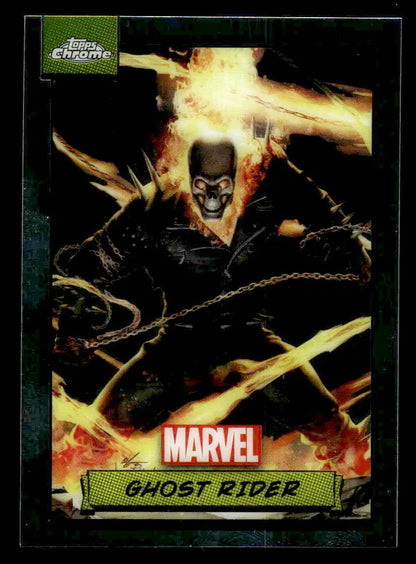 2024 Topps Chrome Marvel #90 Ghost Rider trading card featuring striking artwork and details