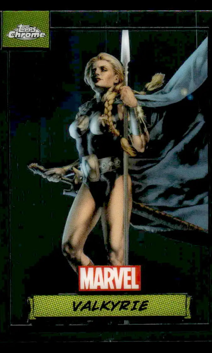 Valkyrie Marvel trading card from 2024 Topps Chrome Marvel #94 featuring stunning artwork