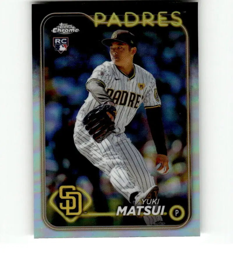 San Diego Padres pitcher Yuki Matsui in home pinstripe uniform baseball card