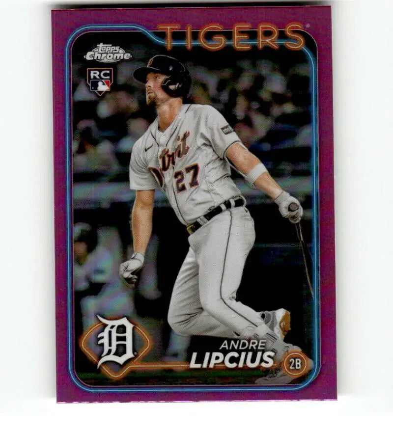 Andre Lipcius 2024 Topps Chrome Refractor Pink #227 Detroit Tigers Baseball Card