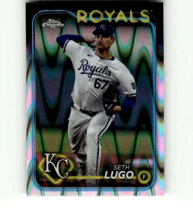 Seth Lugo Kansas City Royals pitcher baseball card in white uniform number 67