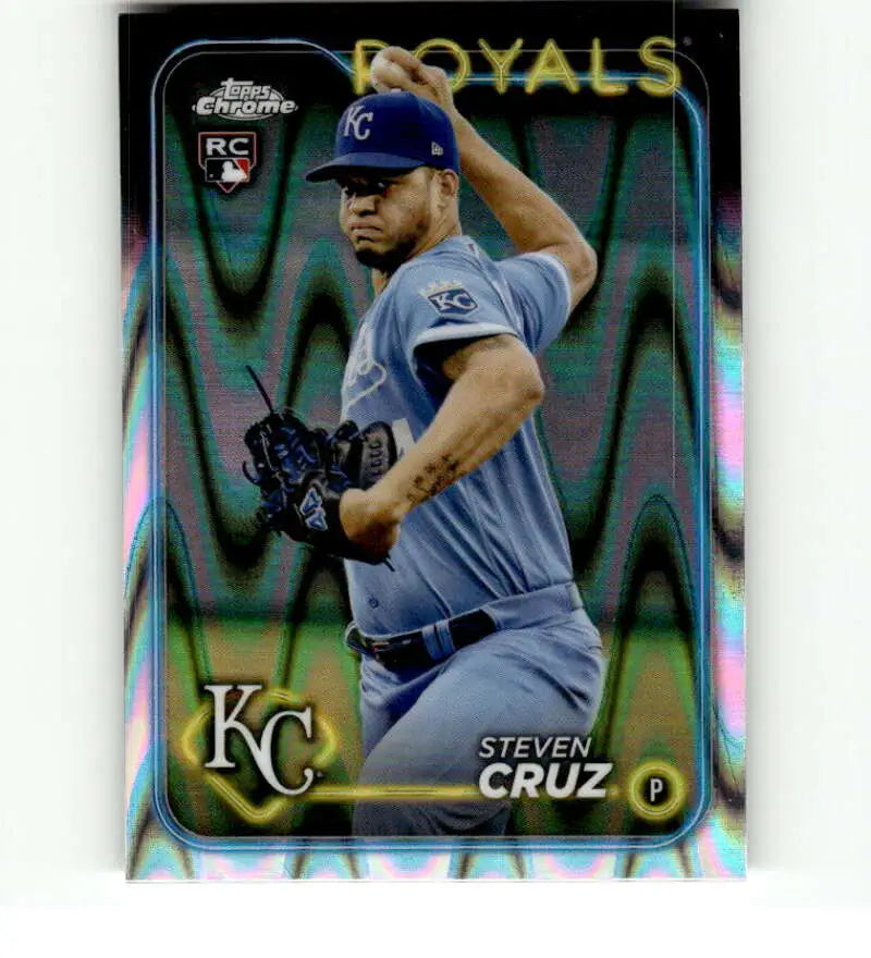 Oneil Cruz Pittsburgh Pirates Baseball Card in gray road uniform, 2024 Topps Chrome Refractor