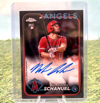 Nolan Schanuel autographed Topps Chrome Rookie card from Los Angeles Angels