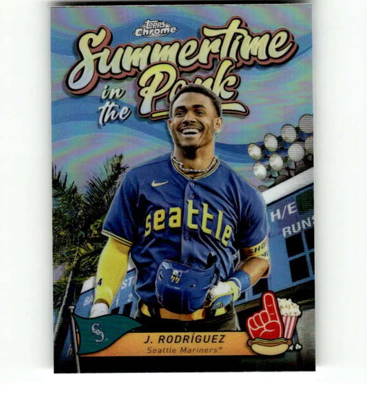 Julio Rodriguez Seattle Mariners Topps Chrome Summertime in the Park baseball card