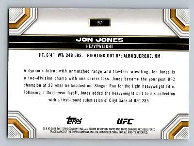 Jon Jones Topps Chrome UFC trading card from 2024 Topps Chrome series #97