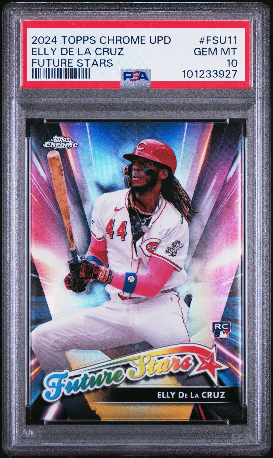 Graded Elly De La Cruz baseball card from Topps Chrome Update Future Stars PSA 10