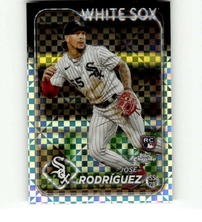 Chicago White Sox baseball card featuring Jose Rodriguez in pinstripe uniform with holographic design