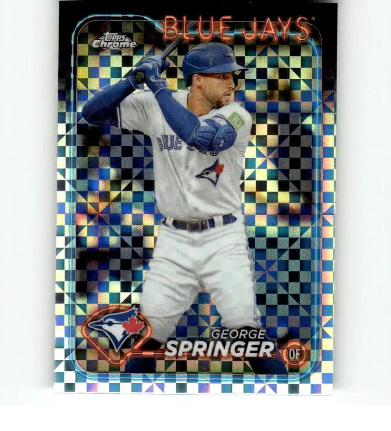 George Springer Toronto Blue Jays baseball card with holographic X-Fractor pattern