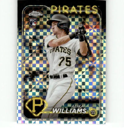 Pittsburgh Pirates Alika Williams baseball card with checkered holographic pattern