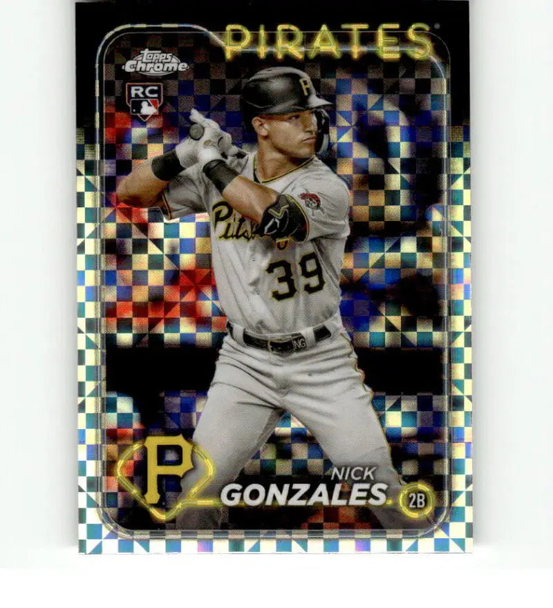 Chrome Topps baseball card of Nick Gonzales, Pittsburgh Pirates, number 39, NM-MT RC