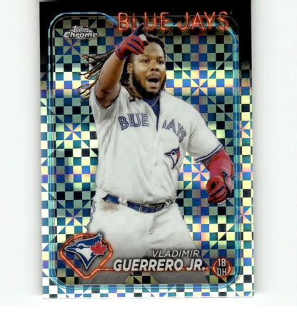 Vladimir Guerrero Jr. Topps Chrome baseball card featuring a holographic pattern