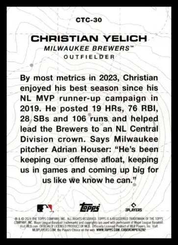 Christian Yelich 2024 Topps City to City baseball card original gloss NM-MT Brewers