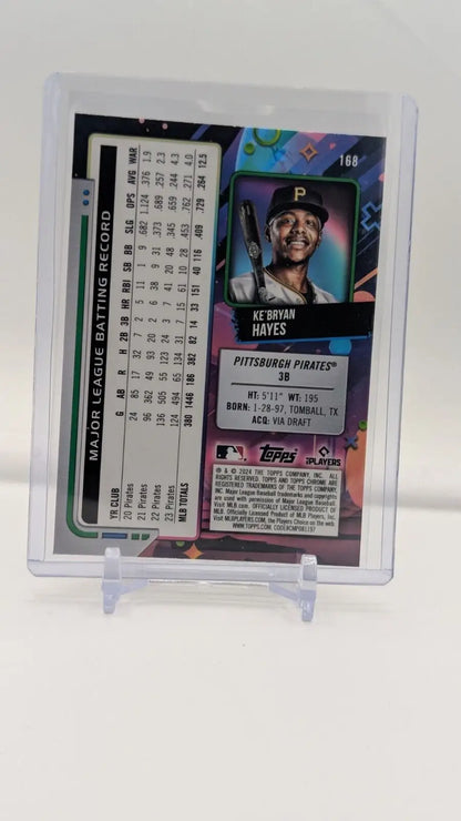 Ke’Bryan Hayes baseball card from 2024 Topps Cosmic Chrome Nucleus Refractor #168 Pirates