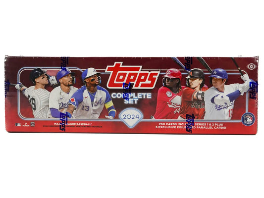 2024 Topps Complete Set baseball trading cards in red factory-sealed box