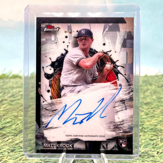 Matt Krook autographed baseball card from 2024 Topps Finest Matt Krook Rookie RC Auto