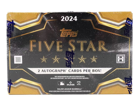 2024 Topps Five Star Baseball Hobby Box with gold and black design featuring on-card autographs