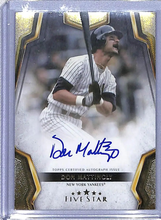 Signed Don Mattingly baseball card in pinstripes from Topps Five Star New York Yankees