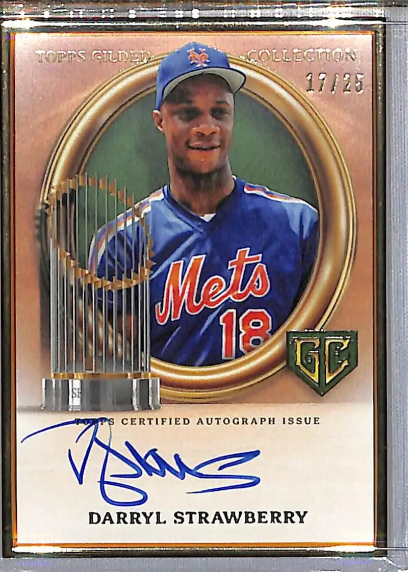 Darryl Strawberry autographed 2024 Topps Gilded Gold Frame baseball card for collectors