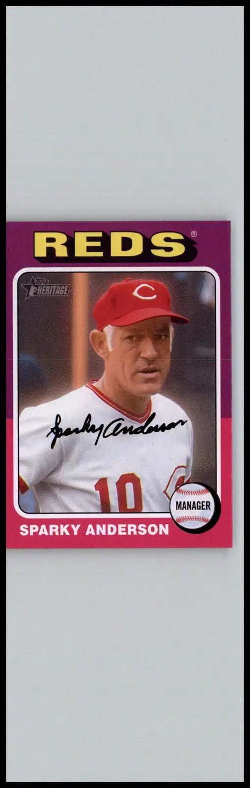 Sparky Anderson baseball card from 2024 Topps Heritage Cincinnati Reds edition