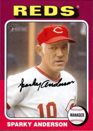 2024 Topps Heritage #111 Sparky Anderson baseball card with original gloss finish