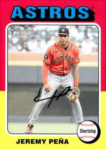 2024 Topps Heritage #305 Jeremy Pena baseball card featuring original gloss design