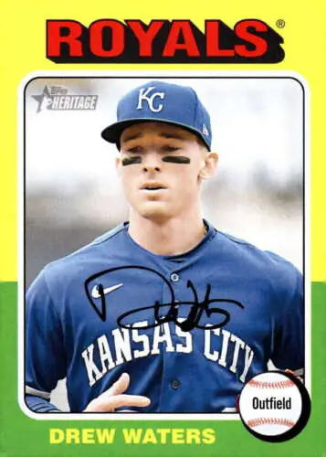 Drew Waters baseball card from 2024 Topps Heritage with original gloss and NM-MT quality